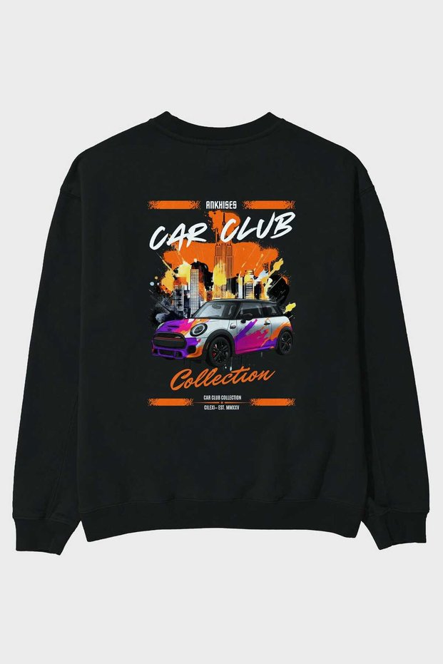 Araba Club Series 10 Back Printed Black Oversize Sweatshirt Men Women Unisex