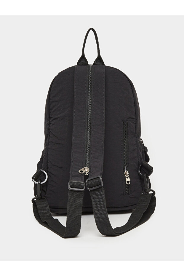 حقيبة ظهر رجالية سوداء من النايلون - 4