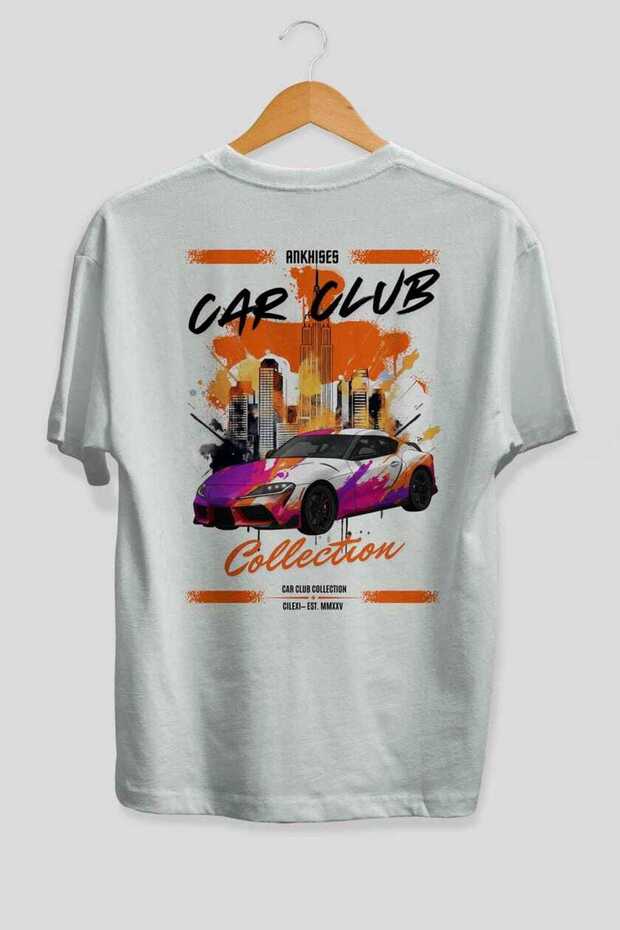 Araba Club Series 38 Back Printed White Oversize T-Shirt 100% Cotton Men Women
