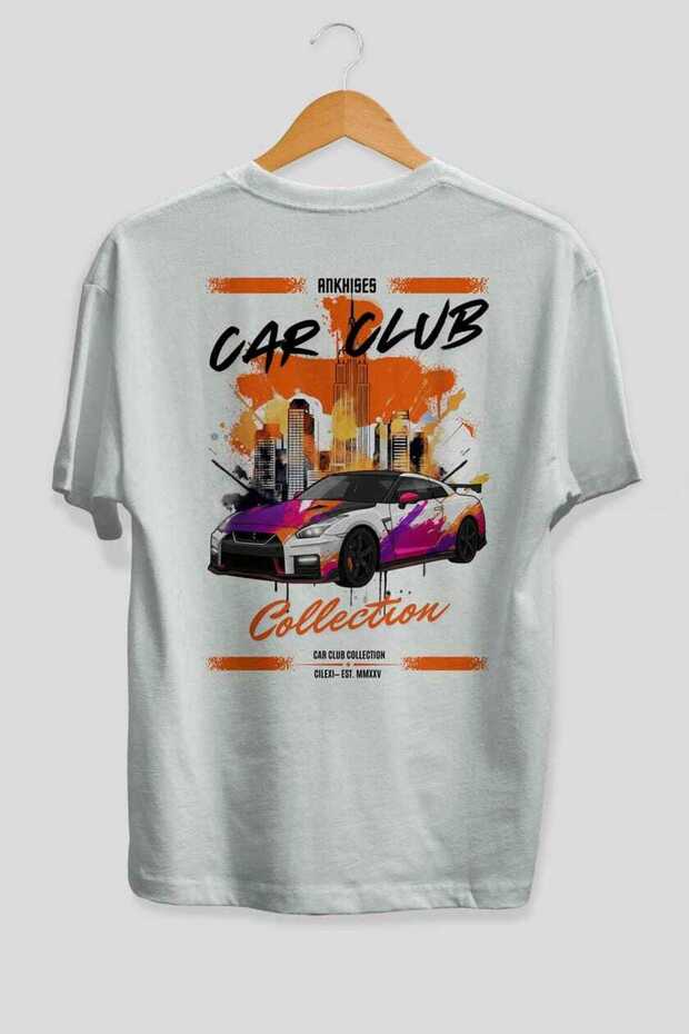 Araba Club Series 32 Back Printed White Oversize T-Shirt 100% Cotton Men Women