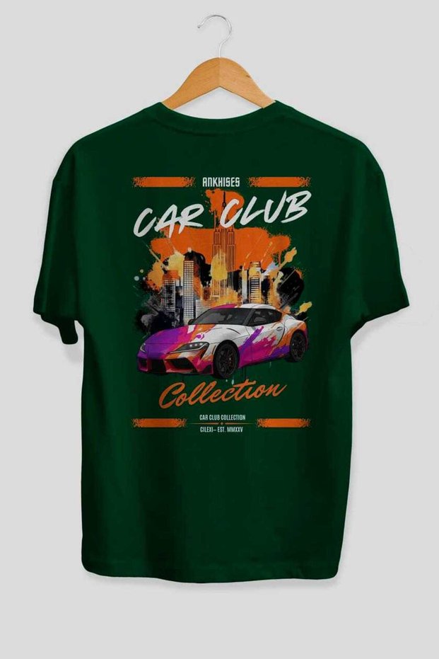 Araba Club Series 38 Back Printed Green Oversize T-Shirt 100% Cotton Men Women