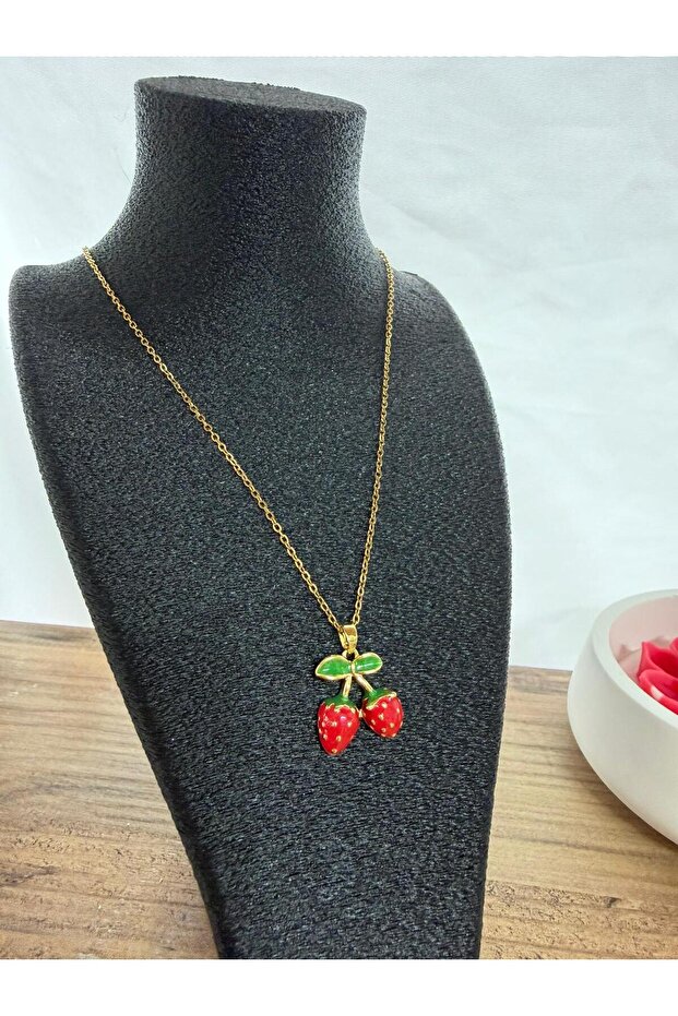 Çilek detay çelik kolye - 2