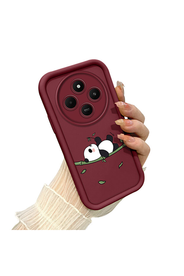 حافظة هاتف من مادة السيليكون مقاومة للصدمات بنمط الباندا متوافقة مع ريدمي 14C - 3