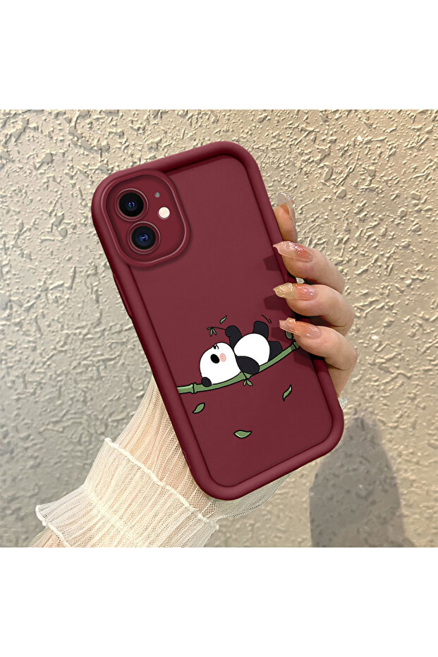 Silicone Material Shockproof Phone Case Panda Pattern Compatible with iPhone 12 - 2