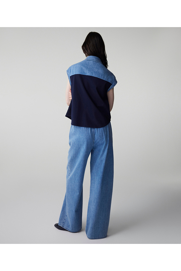 Kumaş mix gömlek - 6