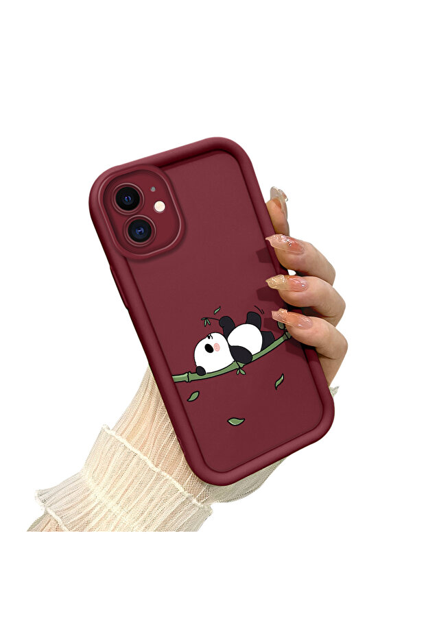 Silicone Material Shockproof Phone Case Panda Pattern Compatible with iPhone 12 - 3