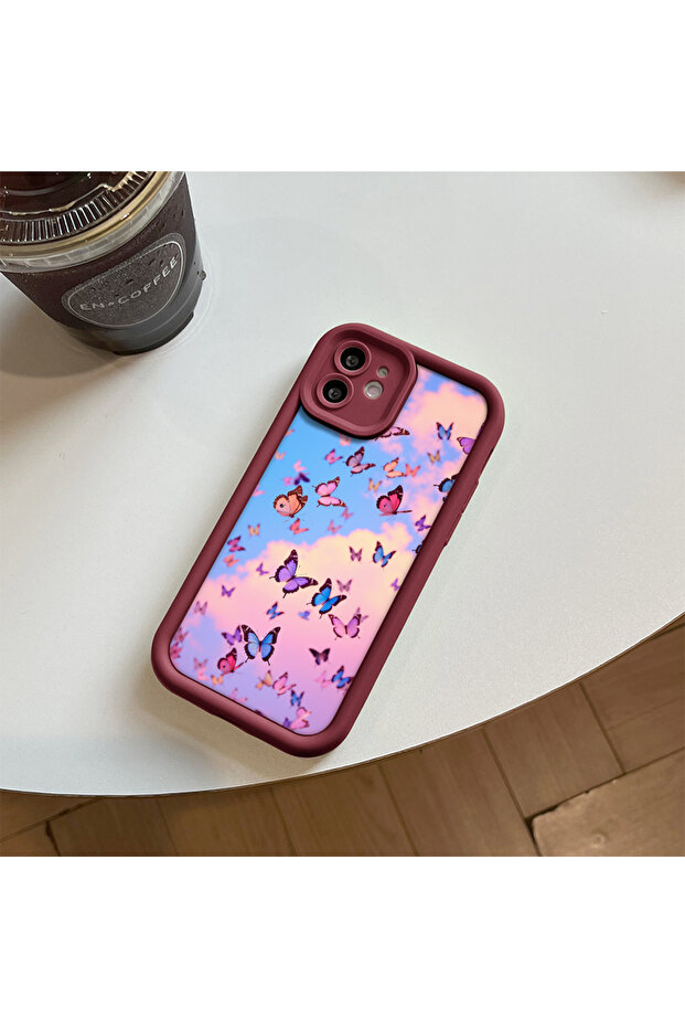 حافظة هاتف من مادة السيليكون بنمط الفراشة متوافقة مع هاتف iPhone 14 Plus ومضادة للصدمات - 6