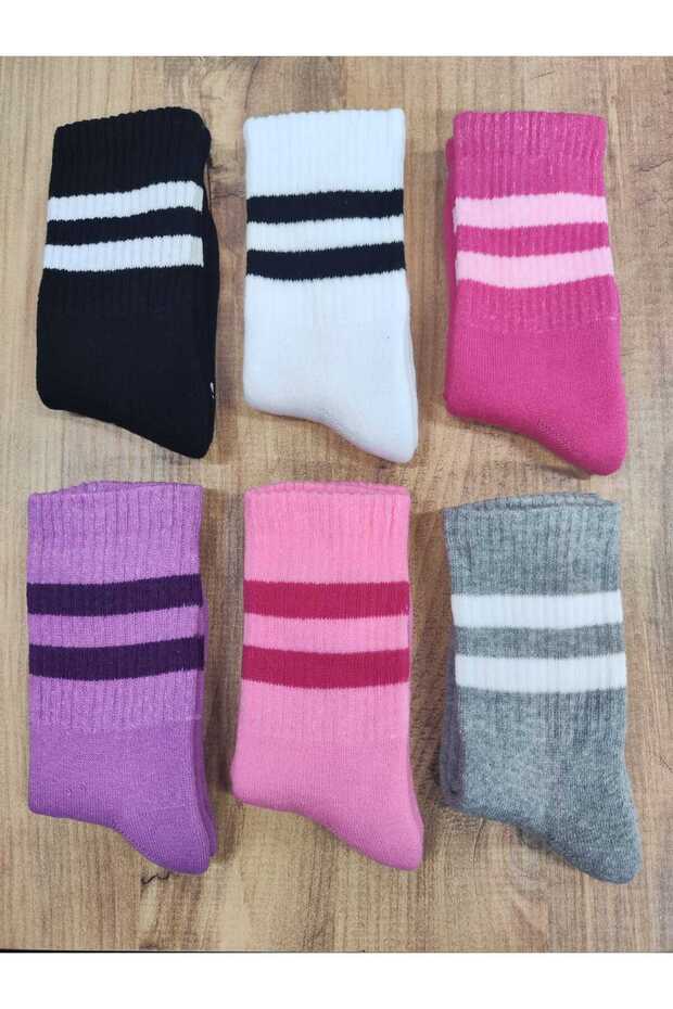 Girl's Towel Socks College 6 Pairs Cotton Premium Series