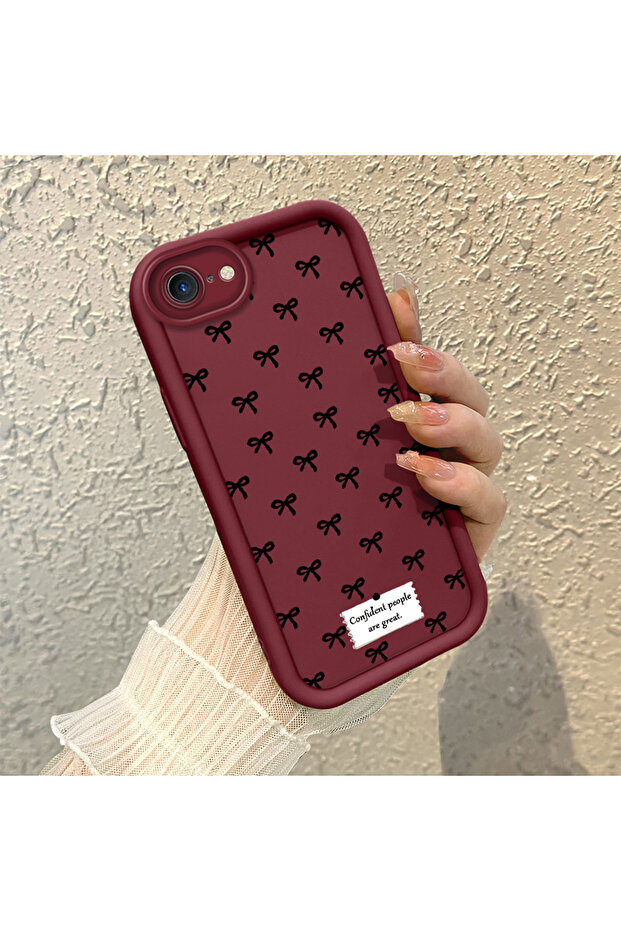 حافظة هاتف من مادة السيليكون المقاومة للصدمات بنمط فيونكة متوافقة مع هاتف آيفون 8 - 2