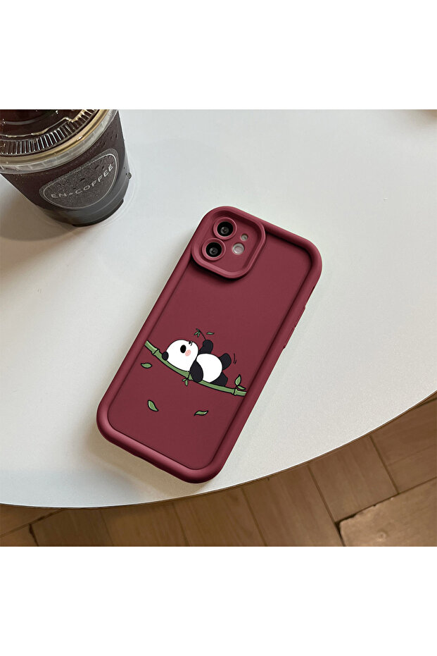 حافظة هاتف من مادة السيليكون المقاومة للصدمات بنمط الباندا متوافقة مع هاتف آيفون 15 بلس - 6