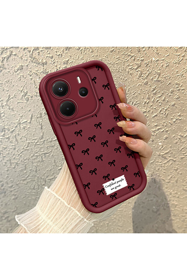 حافظة هاتف من السيليكون مقاومة للصدمات بنمط فيونكة متوافقة مع هاتف Redmi Note 14 - 2