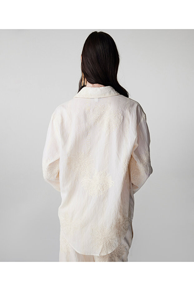 Çiçek nakışlı gömlek - 6