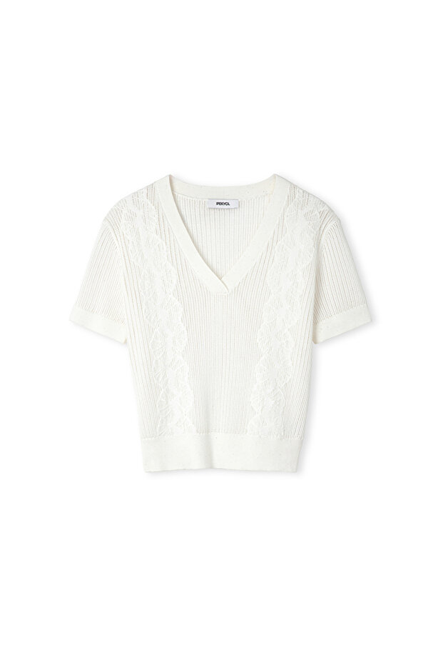 Nakışlı ajurlu triko - 3