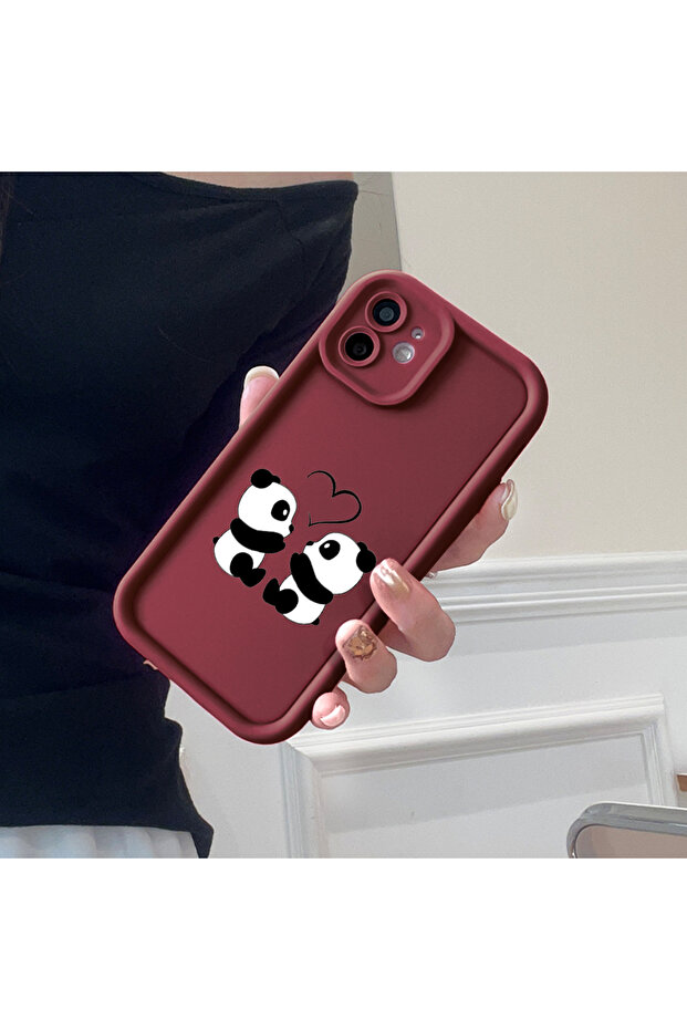 Silicone Material Shockproof Phone Case Compatible with iPhone 14 Plus Panda Pattern - 4