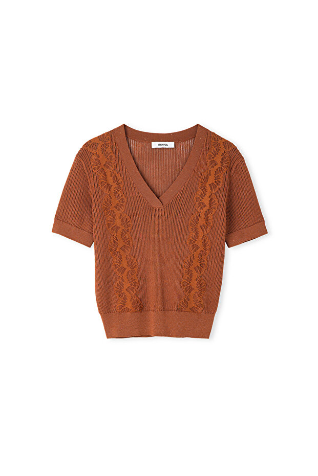 Nakışlı ajurlu triko - 3