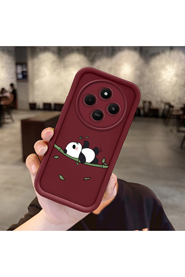 حافظة هاتف من مادة السيليكون مقاومة للصدمات بنمط الباندا متوافقة مع ريدمي 14C - 1