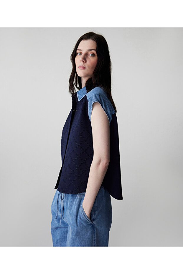 Kumaş mix gömlek - 2