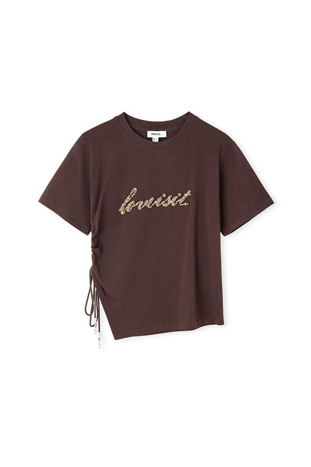 Slogan aplikeli tişört - 3