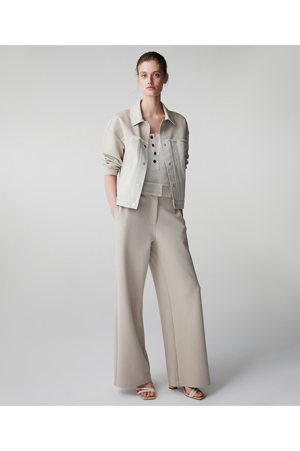 Kumaş mix raw edge sweatshirt - 2