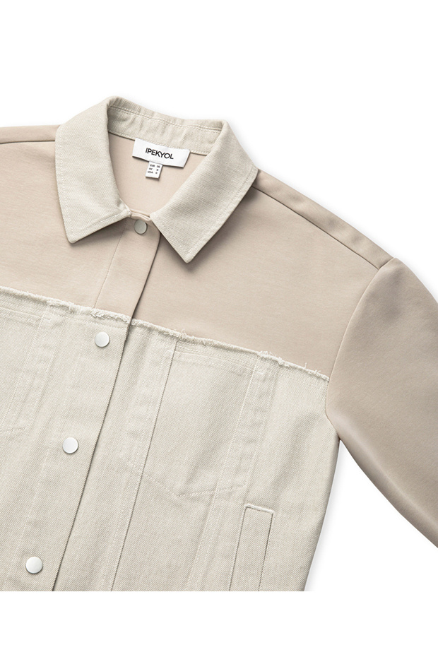 Kumaş mix raw edge sweatshirt - 4