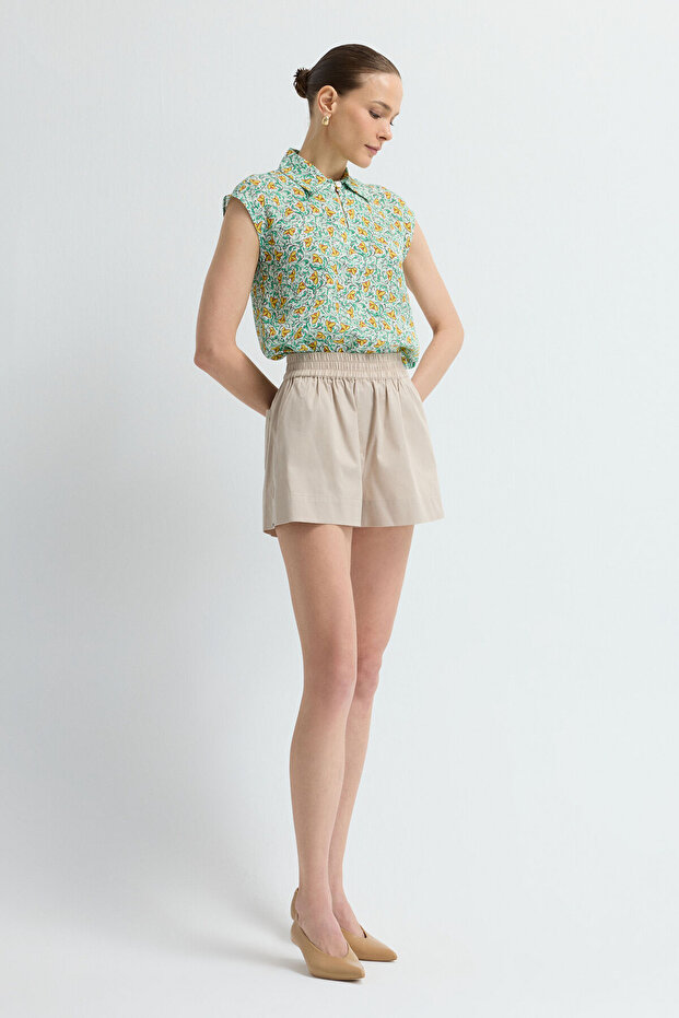 Beli Lastikli Şort - 4