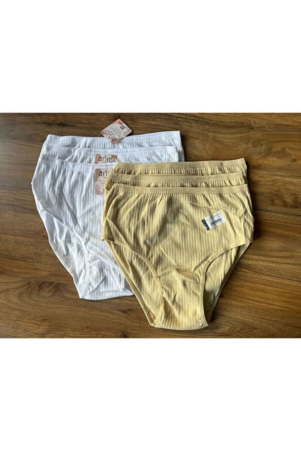 Women's Derby Cotton Bato Panties Set Skin-White Color 6-Piece Pack