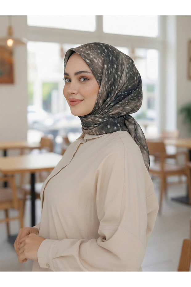 Ceylan Desen Soft Keten Eşarp - 3