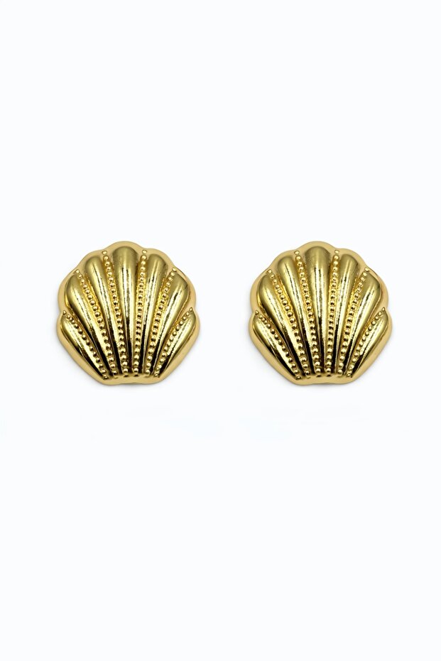 أقراط ذهبية على شكل صدفة - 2