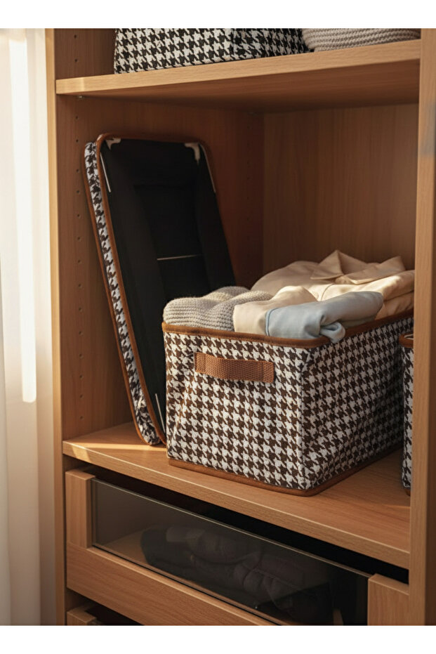 1 Piece Steel Cabinet and Shelf Organizer Bitter Brown 45X25X20 Foldable Clothing Organizer