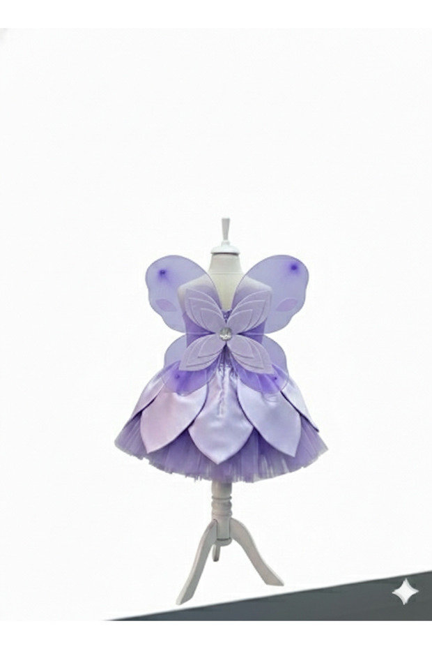 Girl's Purple Satin Tinker Bell Costume, Girl's Party Costume, Wings Are a Gift