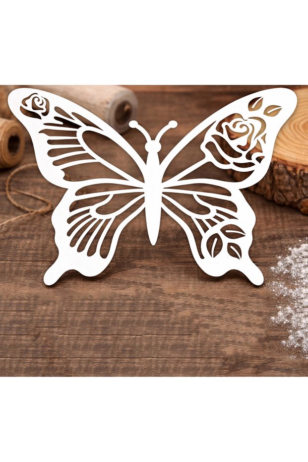 5-Piece Mdf Butterfly Ornament | 5X5 cm | Wooden Decoration & Hobby Painting