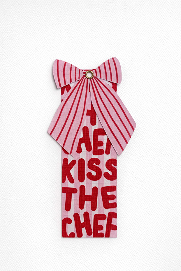 Kiss the Chef Bow Detailed Textured Paper Bookmark (1 Piece)