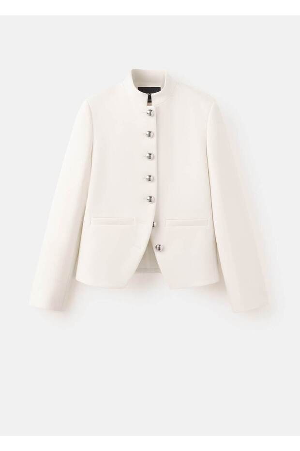 Mücevher düğmeli hakim yakalı ceket - 3