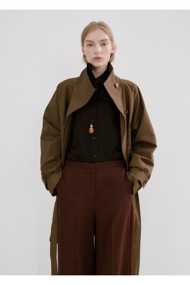 High-waisted lyocell pants - 1