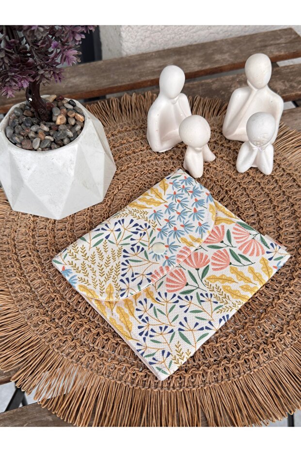 Handmade Custom Patterned Printed Fabric, Multi-Purpose Wallet with Snap Closure - 5