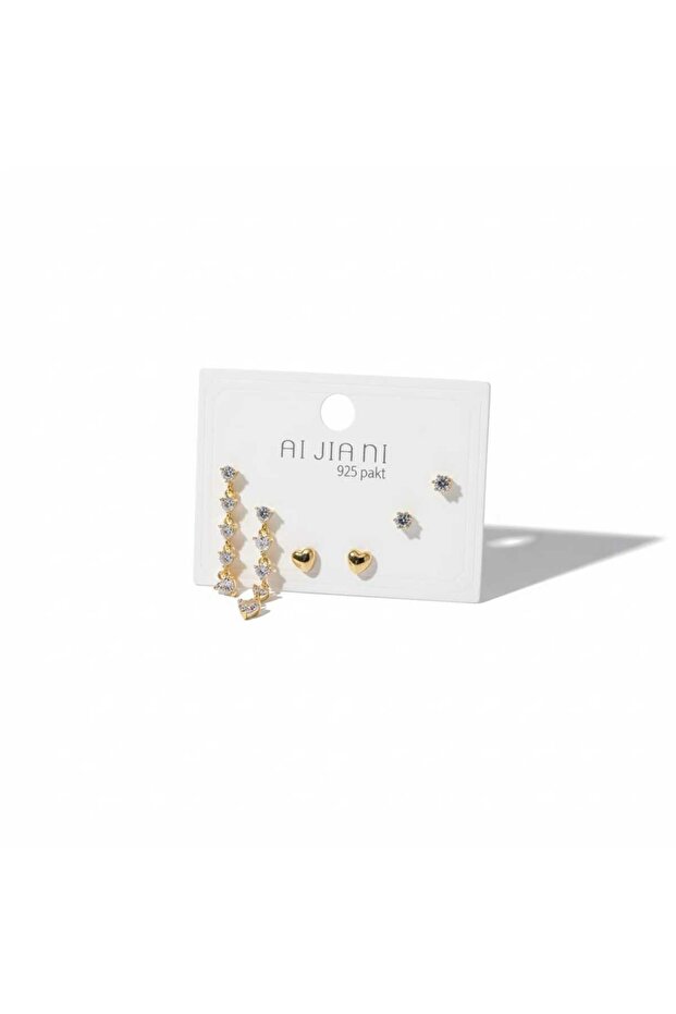 Anti-Tarnish Steel 6-Piece Zircon Stone Earrings