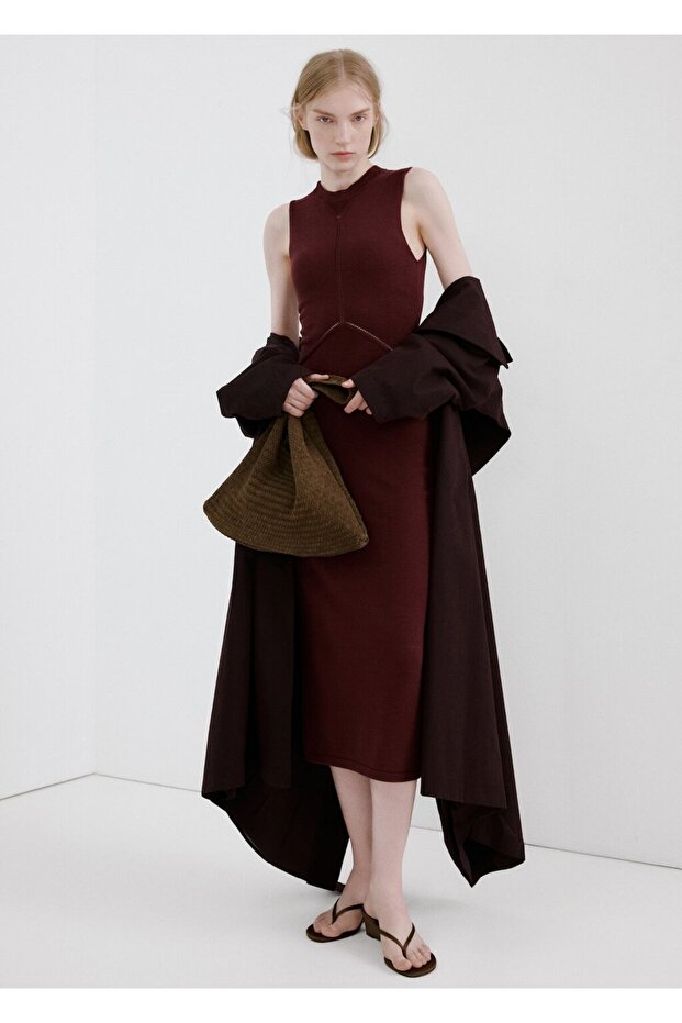 Örgü midi elbise - 2