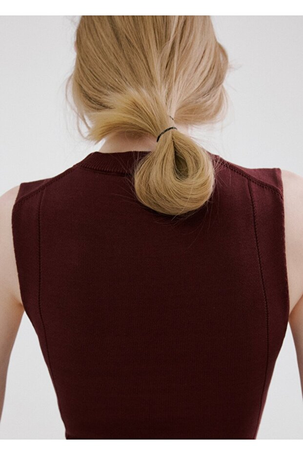 Örgü midi elbise - 8