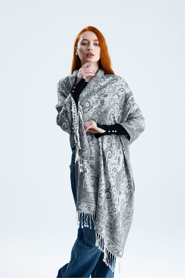 Cashmere Collection Shoulder Shawl - Double-Sided Woven Cashmere Shoulder Shawl