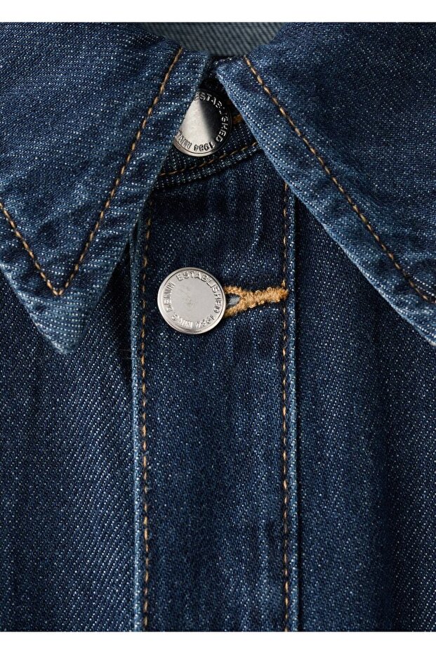 Düğmeli kot tulum - 8