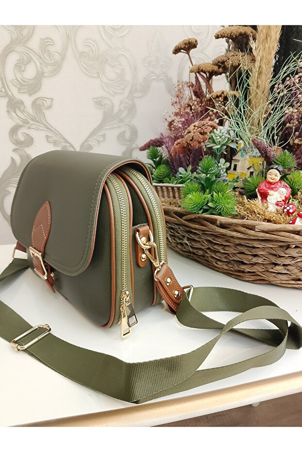 Omuz ve Çapraz Çift Fermuarlı Çanta - 2