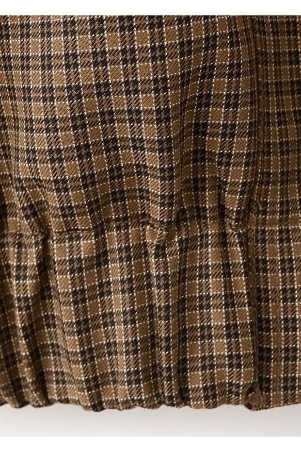 Houndstooth jacket with high collar - 5