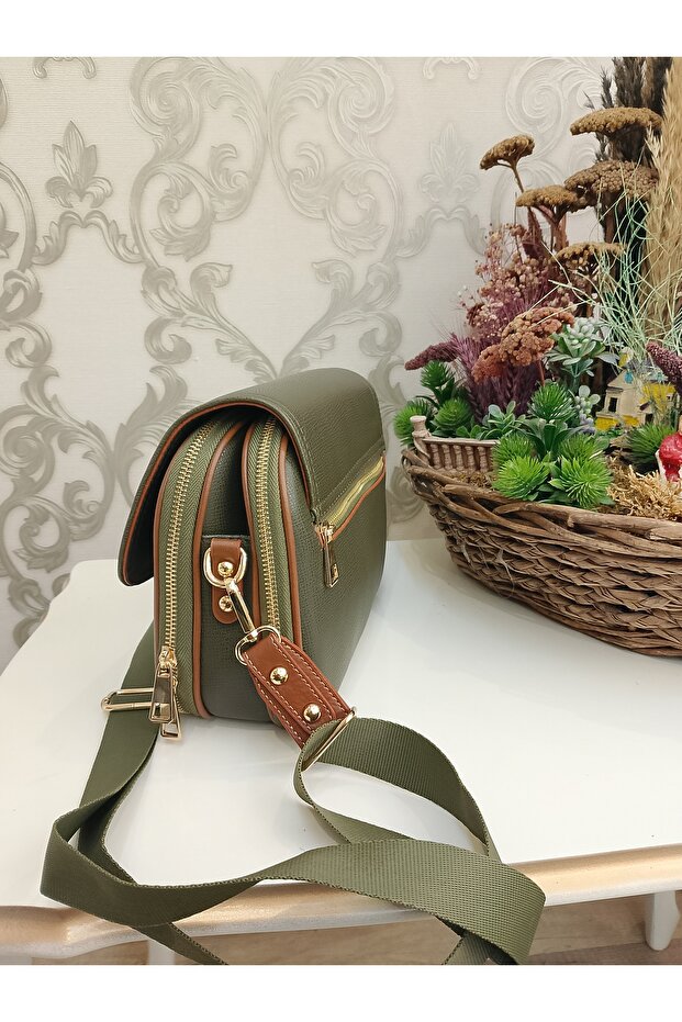 Omuz ve Çapraz Çift Fermuarlı Çanta - 3