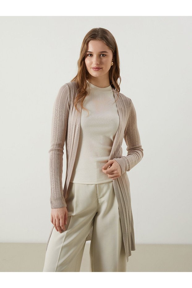 Lcwaikiki Classic Shawl Collar Women's Knitwear Cardigan