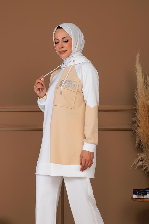 Stone-Embellished Hooded Tunic - 4