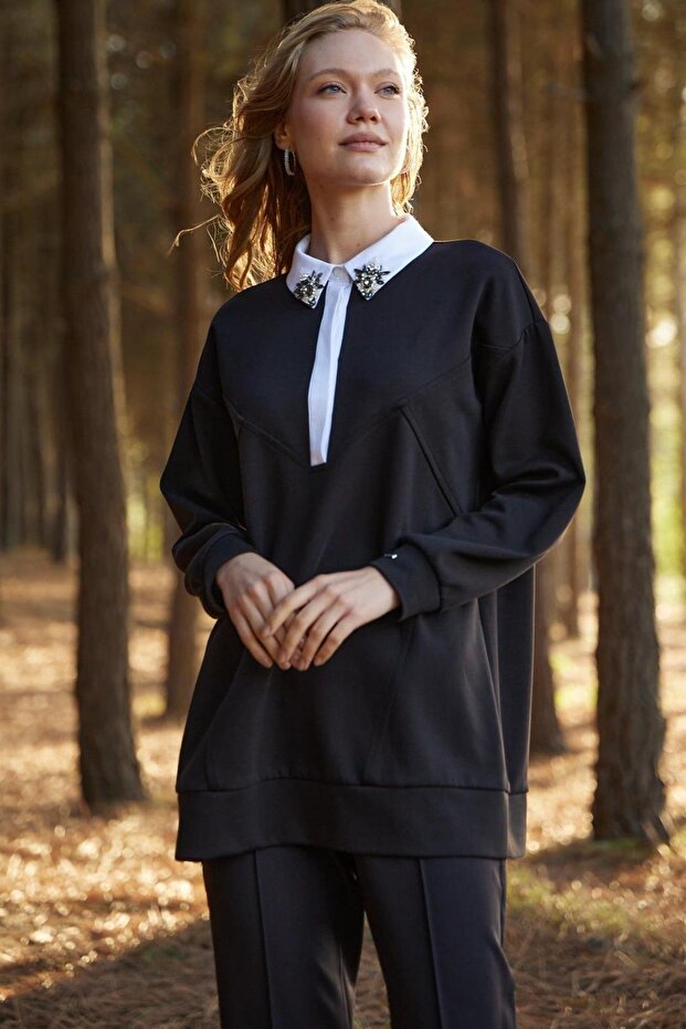 RENKLİ TAŞ İŞLEMELİ TUNİK - 1