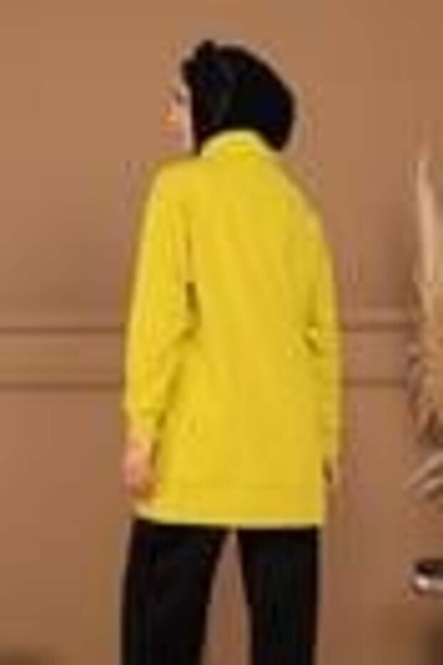 DİK YAKA CEPLİ YAZILI SWEAT - 4