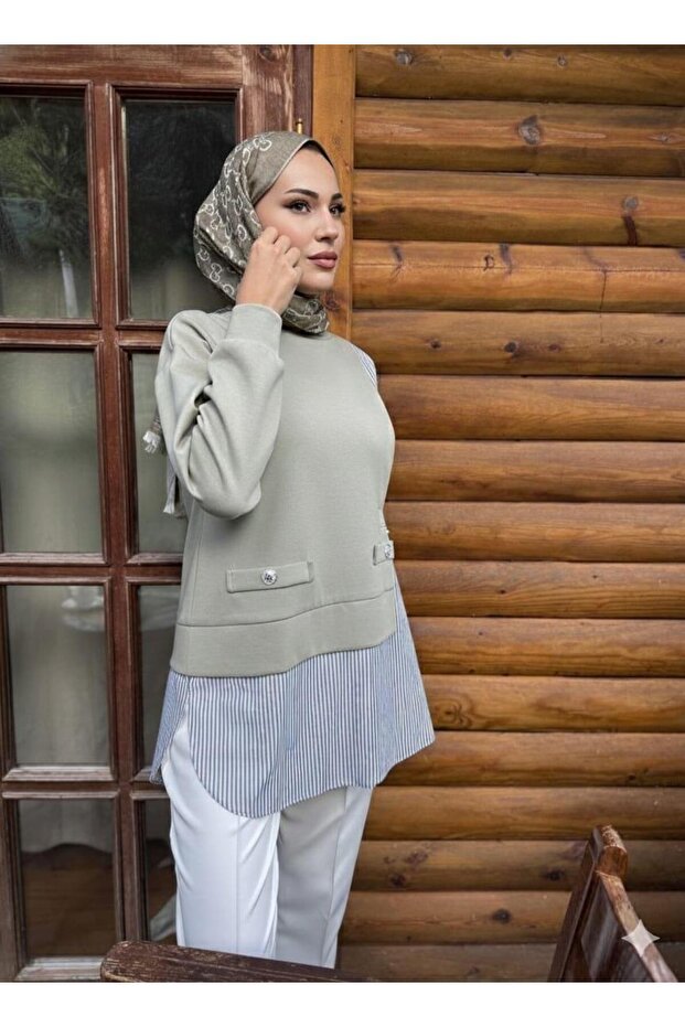 GÖMLEK DETAYLI BAĞLAMALI TUNİK - 2