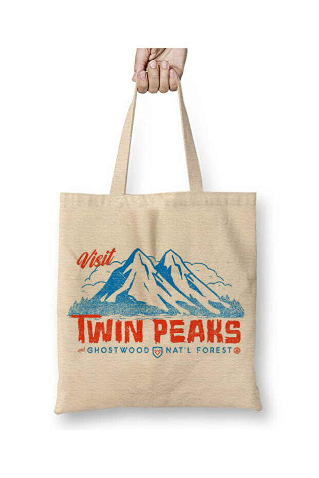 Visit Twin Peaks White Tote Bag Long Handle Shopping Bag Beach Bag