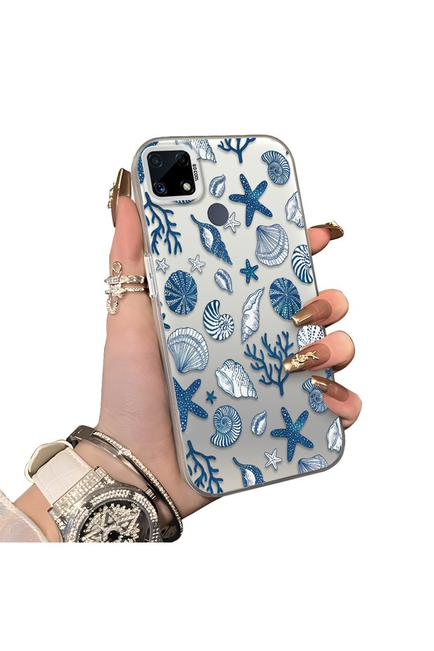 Realme C15/C25/C25S Compatible Hard Acrylic Back Silicone Edge Lens Protection Stylish Print Case